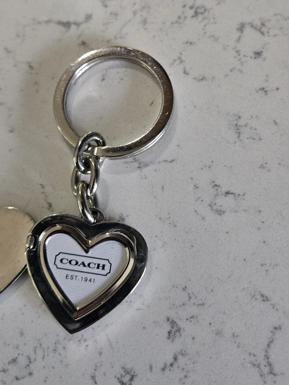 COACH Pink Heart Keychain Charm
